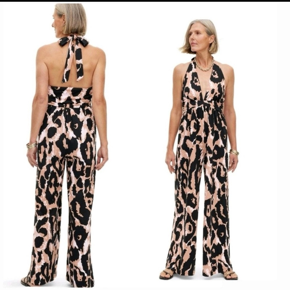 Leopard Print Halter Jumpsuit - Picture 4 of 7